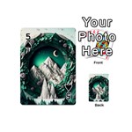 Christmas Wreath Winter Mountains Snow Stars Moon Playing Cards 54 Designs (Mini) Front - Spade5