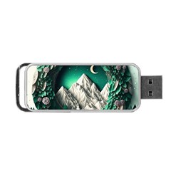 Christmas Wreath Winter Mountains Snow Stars Moon Portable Usb Flash (two Sides) by Ravend