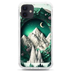 Christmas Wreath Winter Mountains Snow Stars Moon Iphone 12 Mini Tpu Uv Print Case	 by Ravend