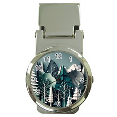 Forest Papercraft Trees Background Money Clip Watches by Ravend