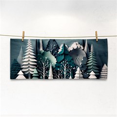 Forest Papercraft Trees Background Hand Towel by Ravend