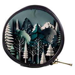 Forest Papercraft Trees Background Mini Makeup Bag by Ravend