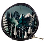 Forest Papercraft Trees Background Mini Makeup Bag Front