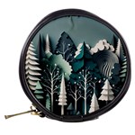 Forest Papercraft Trees Background Mini Makeup Bag Back