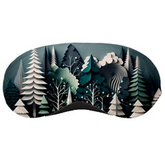 Forest Papercraft Trees Background Sleeping Mask by Ravend