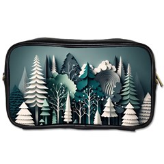 Forest Papercraft Trees Background Toiletries Bag (one Side) by Ravend