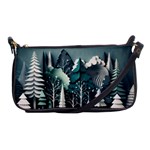 Forest Papercraft Trees Background Shoulder Clutch Bag Front