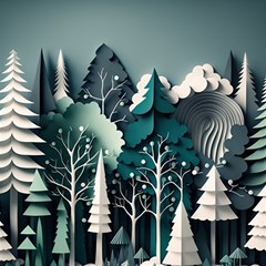 Forest Papercraft Trees Background Play Mat (rectangle) by Ravend