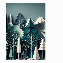 Forest Papercraft Trees Background Small Garden Flag (two Sides) by Ravend