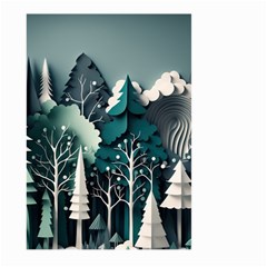 Forest Papercraft Trees Background Large Garden Flag (two Sides) by Ravend