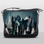 Forest Papercraft Trees Background Messenger Bag Front