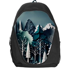 Forest Papercraft Trees Background Backpack Bag by Ravend