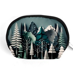 Forest Papercraft Trees Background Accessory Pouch (medium) by Ravend