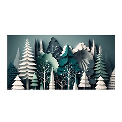 Forest Papercraft Trees Background Satin Wrap 35  X 70  by Ravend