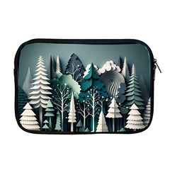 Forest Papercraft Trees Background Apple Macbook Pro 17  Zipper Case by Ravend