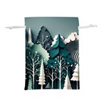 Forest Papercraft Trees Background Lightweight Drawstring Pouch (S) Front