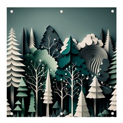 Forest Papercraft Trees Background Banner And Sign 4  X 4  by Ravend