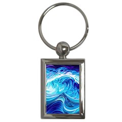 Tsunami Waves Ocean Sea Nautical Nature Water Key Chain (rectangle) by Ravend