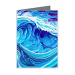 Tsunami Waves Ocean Sea Nautical Nature Water Mini Greeting Card Left