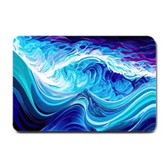 Tsunami Waves Ocean Sea Nautical Nature Water Small Doormat by Ravend