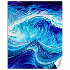 Tsunami Waves Ocean Sea Nautical Nature Water Canvas 11  X 14  by Ravend