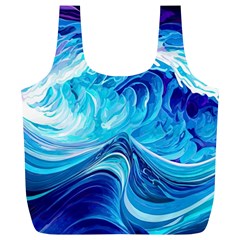 Tsunami Waves Ocean Sea Nautical Nature Water Full Print Recycle Bag (xl) by Ravend