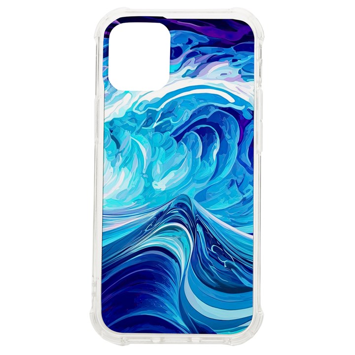 Tsunami Waves Ocean Sea Nautical Nature Water iPhone 12 mini TPU UV Print Case	