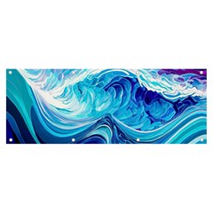 Tsunami Waves Ocean Sea Nautical Nature Water Banner And Sign 8  X 3  by Ravend