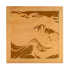 Tsunami Waves Ocean Sea Nautical Nature Water Wood Photo Frame Cube by Ravend