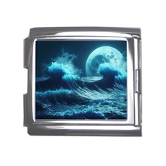 Moonlight High Tide Storm Tsunami Waves Ocean Sea Mega Link Italian Charm (18mm) by Ravend