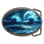 Moonlight High Tide Storm Tsunami Waves Ocean Sea Belt Buckles Front