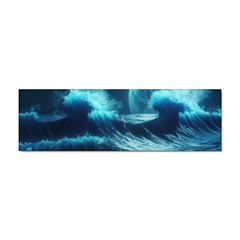 Moonlight High Tide Storm Tsunami Waves Ocean Sea Sticker (bumper) by Ravend