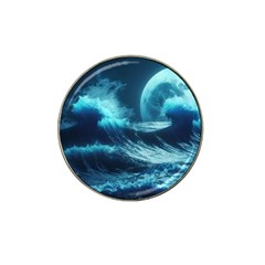 Moonlight High Tide Storm Tsunami Waves Ocean Sea Hat Clip Ball Marker (4 Pack) by Ravend