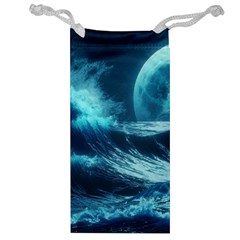 Moonlight High Tide Storm Tsunami Waves Ocean Sea Jewelry Bag by Ravend