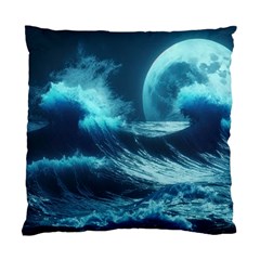 Moonlight High Tide Storm Tsunami Waves Ocean Sea Standard Cushion Case (two Sides) by Ravend