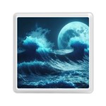 Moonlight High Tide Storm Tsunami Waves Ocean Sea Memory Card Reader (Square) Front