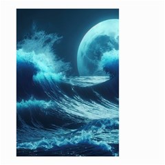 Moonlight High Tide Storm Tsunami Waves Ocean Sea Small Garden Flag (two Sides) by Ravend