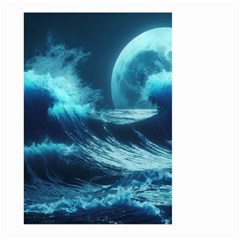 Moonlight High Tide Storm Tsunami Waves Ocean Sea Large Garden Flag (two Sides) by Ravend