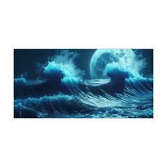 Moonlight High Tide Storm Tsunami Waves Ocean Sea Yoga Headband by Ravend