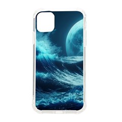 Moonlight High Tide Storm Tsunami Waves Ocean Sea Iphone 11 Tpu Uv Print Case by Ravend