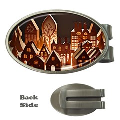 Gingerbread House Gingerbread Christmas Xmas Winter Money Clips (oval)  by Ravend