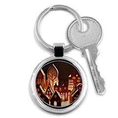 Gingerbread House Gingerbread Christmas Xmas Winter Key Chain (round) by Ravend