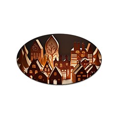 Gingerbread House Gingerbread Christmas Xmas Winter Sticker Oval (10 Pack) by Ravend