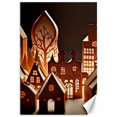 Gingerbread House Gingerbread Christmas Xmas Winter Canvas 12  X 18  by Ravend