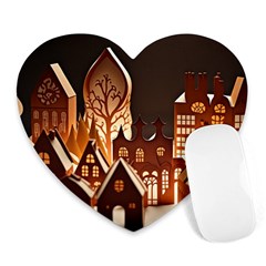 Gingerbread House Gingerbread Christmas Xmas Winter Heart Mousepad by Ravend