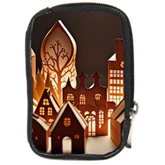 Gingerbread House Gingerbread Christmas Xmas Winter Compact Camera Leather Case by Ravend