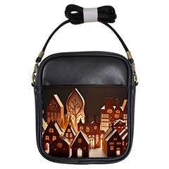 Gingerbread House Gingerbread Christmas Xmas Winter Girls Sling Bag by Ravend