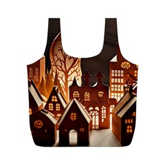 Gingerbread House Gingerbread Christmas Xmas Winter Full Print Recycle Bag (m) by Ravend