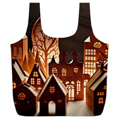 Gingerbread House Gingerbread Christmas Xmas Winter Full Print Recycle Bag (xl) by Ravend