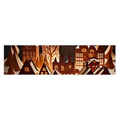 Gingerbread House Gingerbread Christmas Xmas Winter Oblong Satin Scarf (16  X 60 ) by Ravend